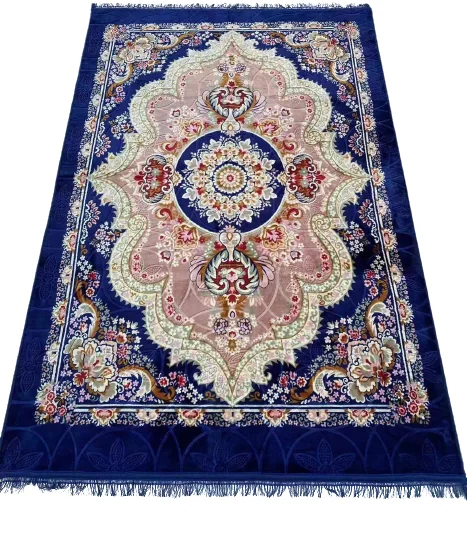 Peluş Halı Takımı 6 kg – Lacivert Madalyon