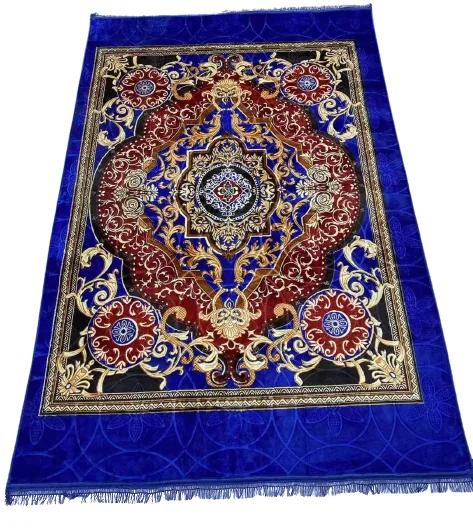 Peluş Halı Takımı 6 kg – Mavi Madalyon